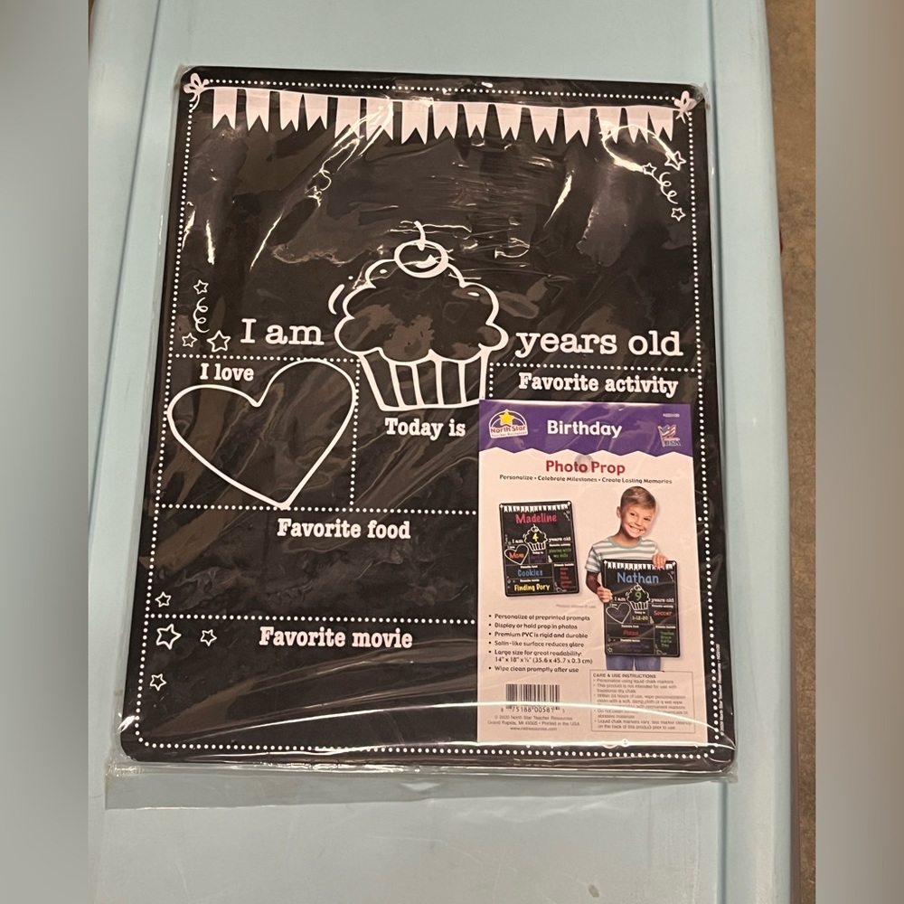 All About Me birthday photo prop chalkboard